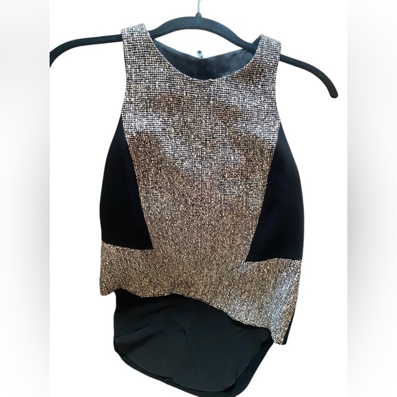 Rag & Bone Top High Front Low Back Black With Textured Fabric S - Picture 5 of 8